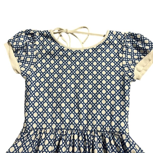 Omi Jo By WDW Sz 6 Cobalt Lattice Billow Dress - Picture 3 of 4